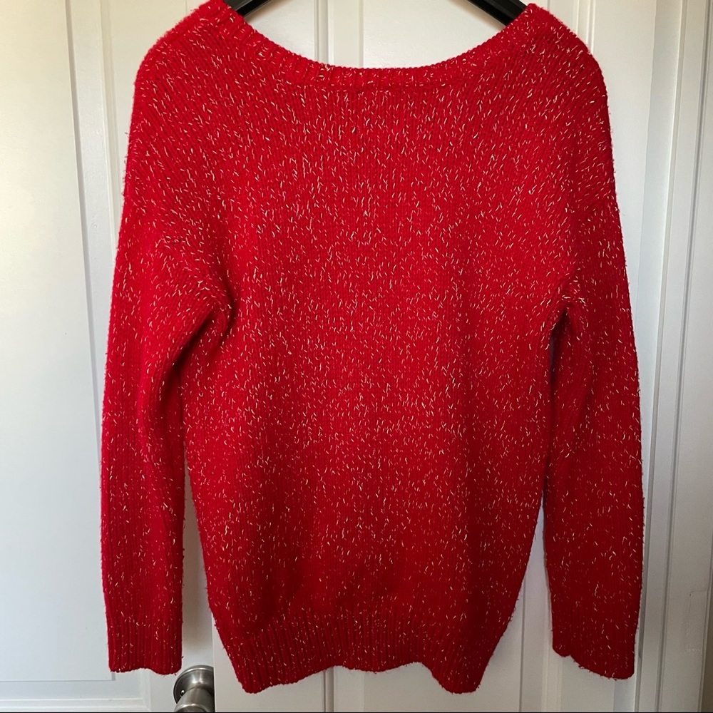 American Eagle Outfitters Vintage Scoop Neck Red&Gold Sweater.Med - Picture 6 of 9